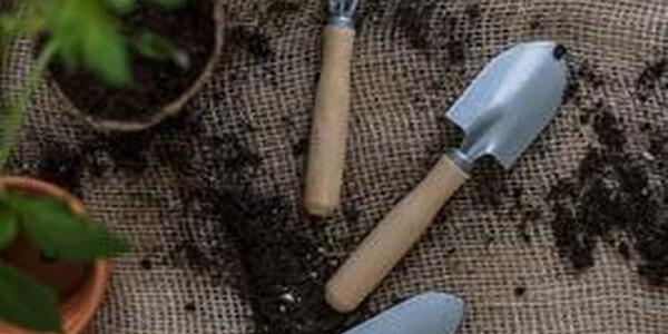 Gardening tools and dirt