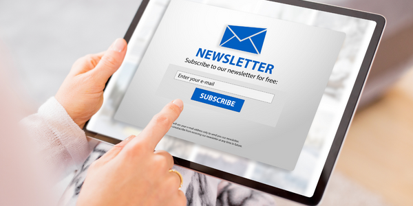 iPad with digital newsletter