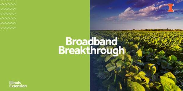 Broadband Breakthrough green with agricultural fields and clouds on the horizon
