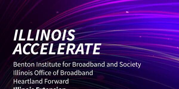 Illinois Accelerate and partners on purple swish of fiber optic