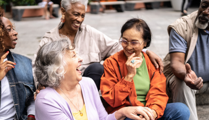 A group of adults sharing