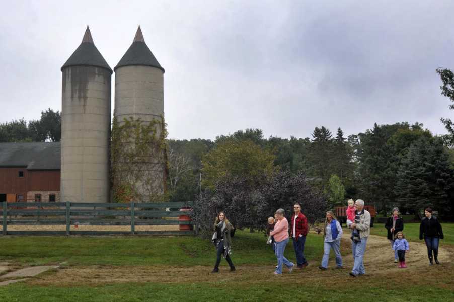 People touring a farm